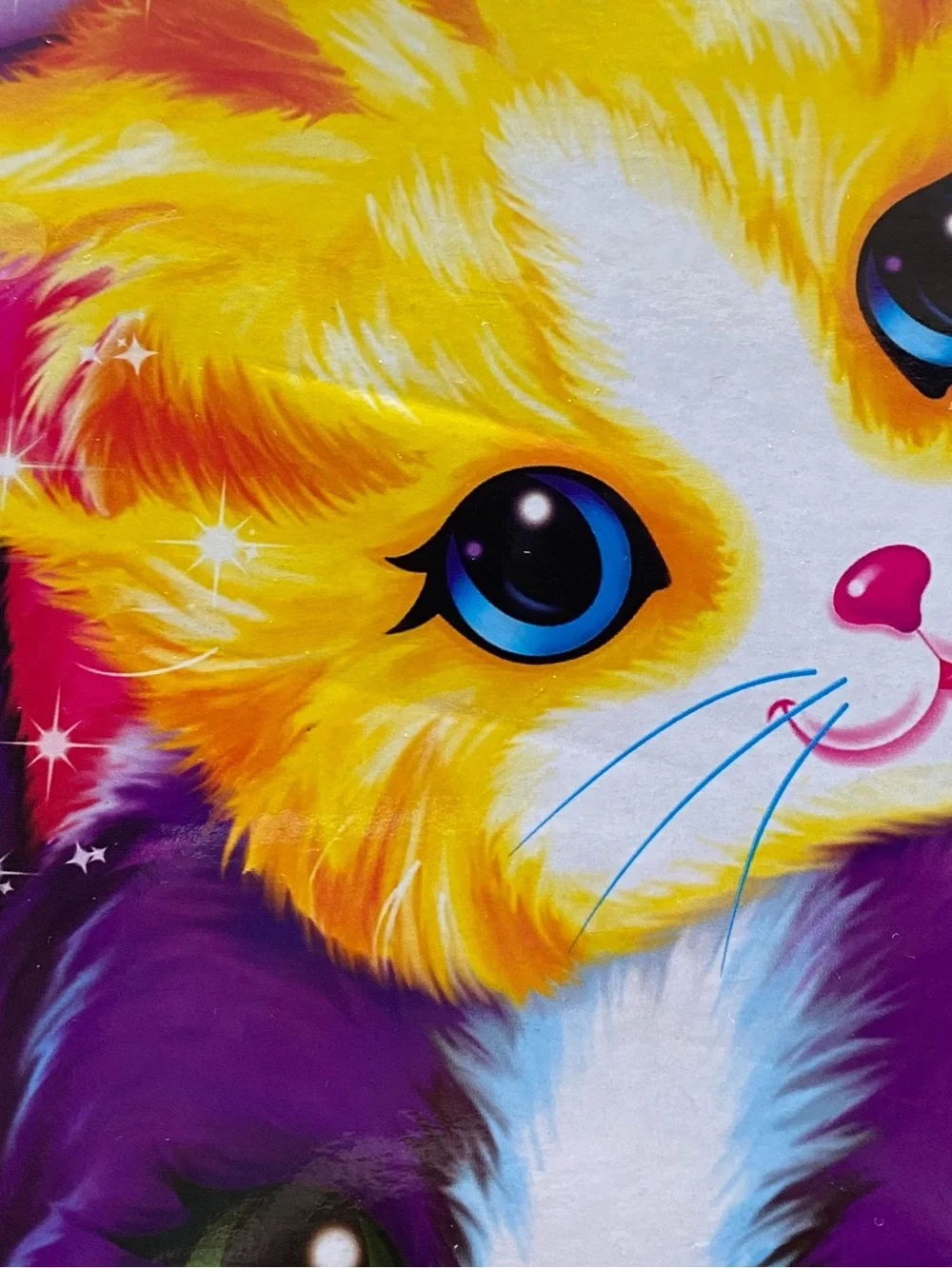 Lisa Frank kittens and roses glitter folder